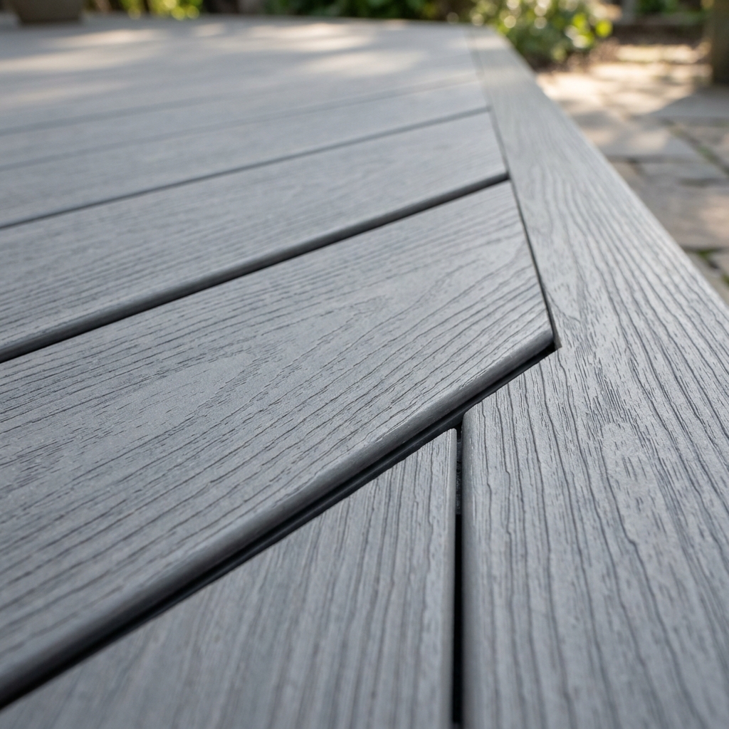 Composite decking boards with smooth consistent grain pattern