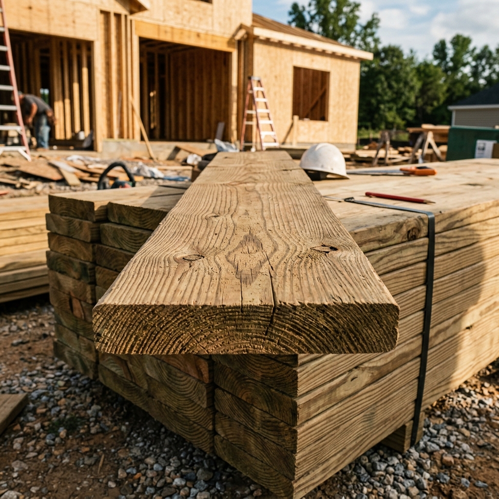 Natural pressure treated wood lumber for deck construction